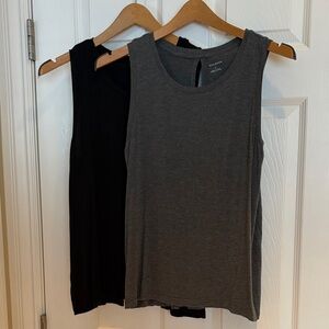 Halogen Black and Gray Tank Tops
